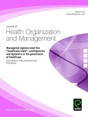 cover image of Journal of Health Organization and Management, Volume 23, Issue 3